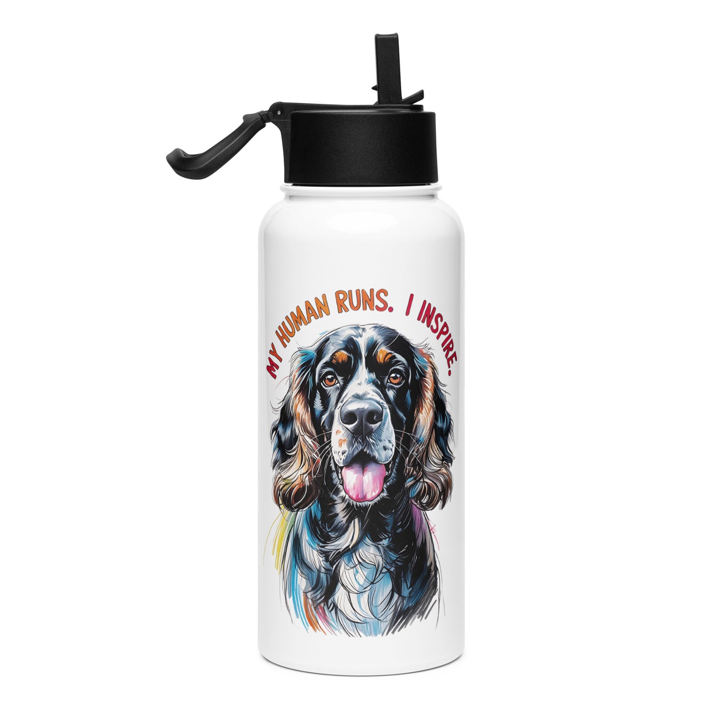 Pet Treasures Studio white bottle with colorful Cocker Spaniel design and gifts for Cocker Spaniel lovers