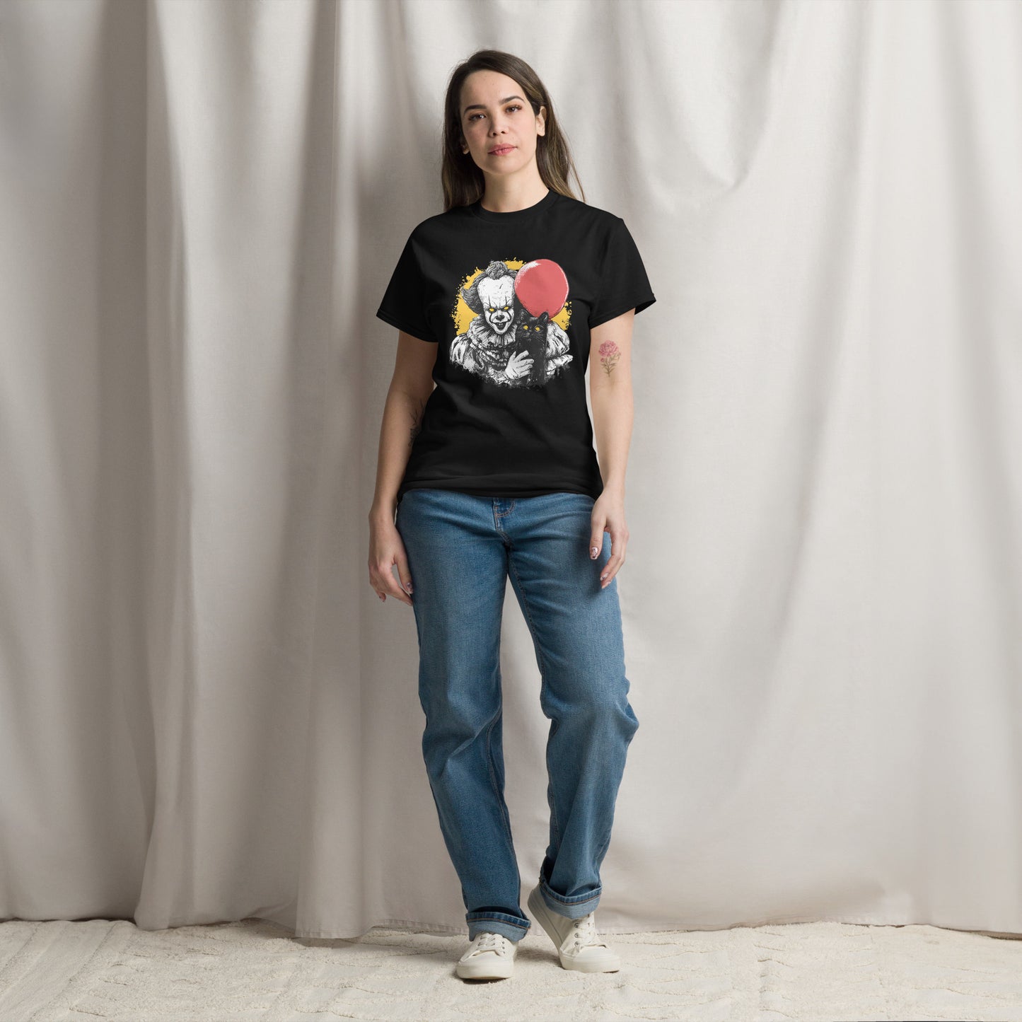 Classic Fit Pennyhorror Black Cat Halloween Tee | Pet Treasures Studio