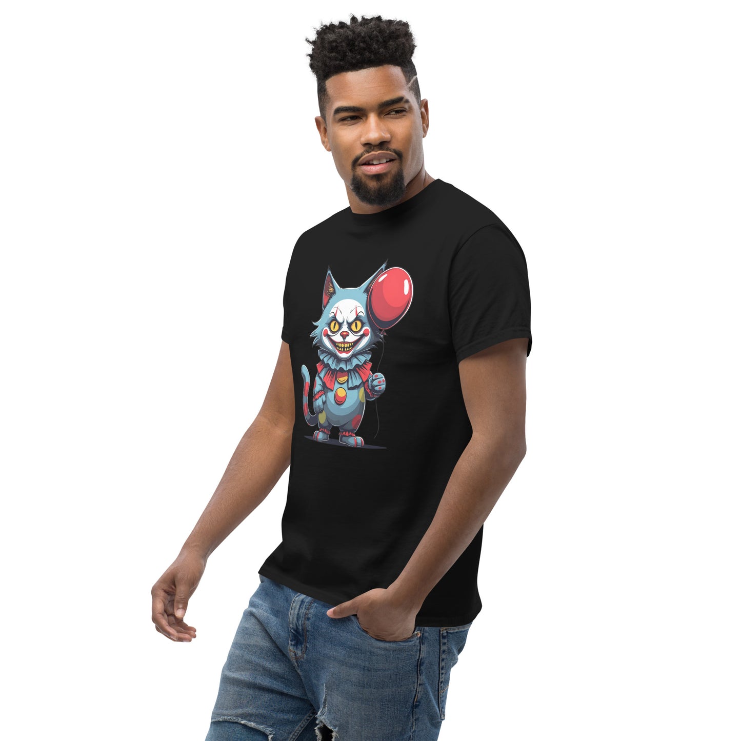 Classic Fit Pennywise Cat Halloween Tee | Pet Treasures Studio