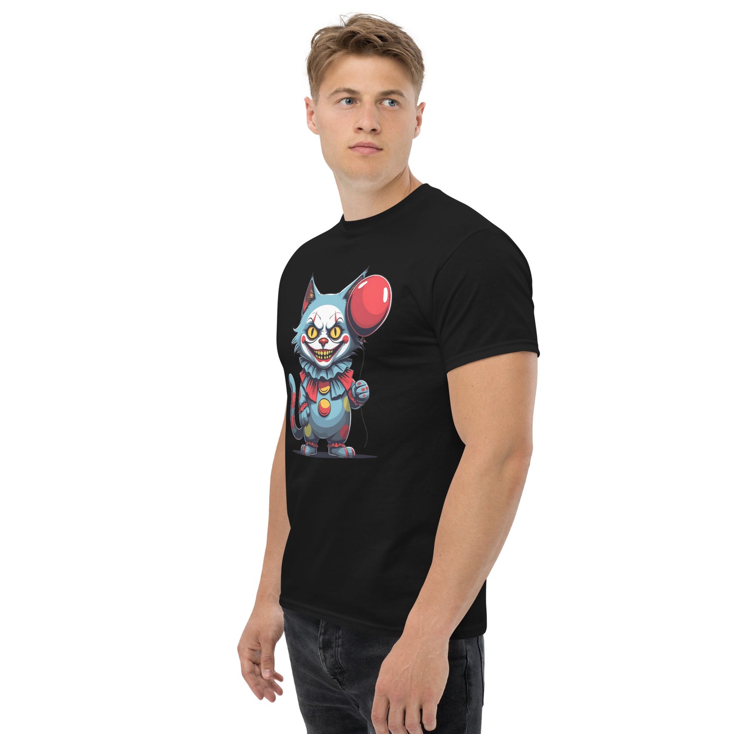 Classic Fit Pennywise Cat Halloween Tee | Pet Treasures Studio