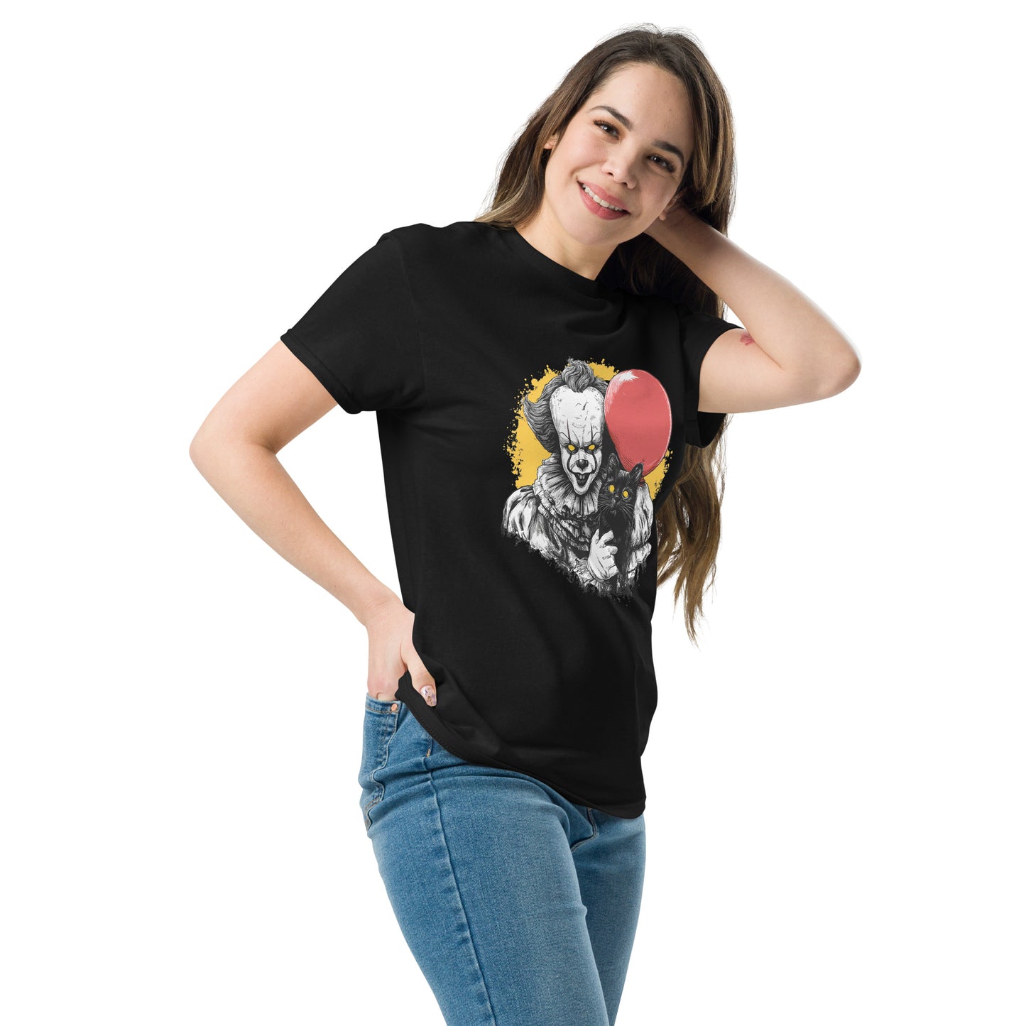 Classic Fit Pennyhorror Black Cat Halloween Tee | Pet Treasures Studio