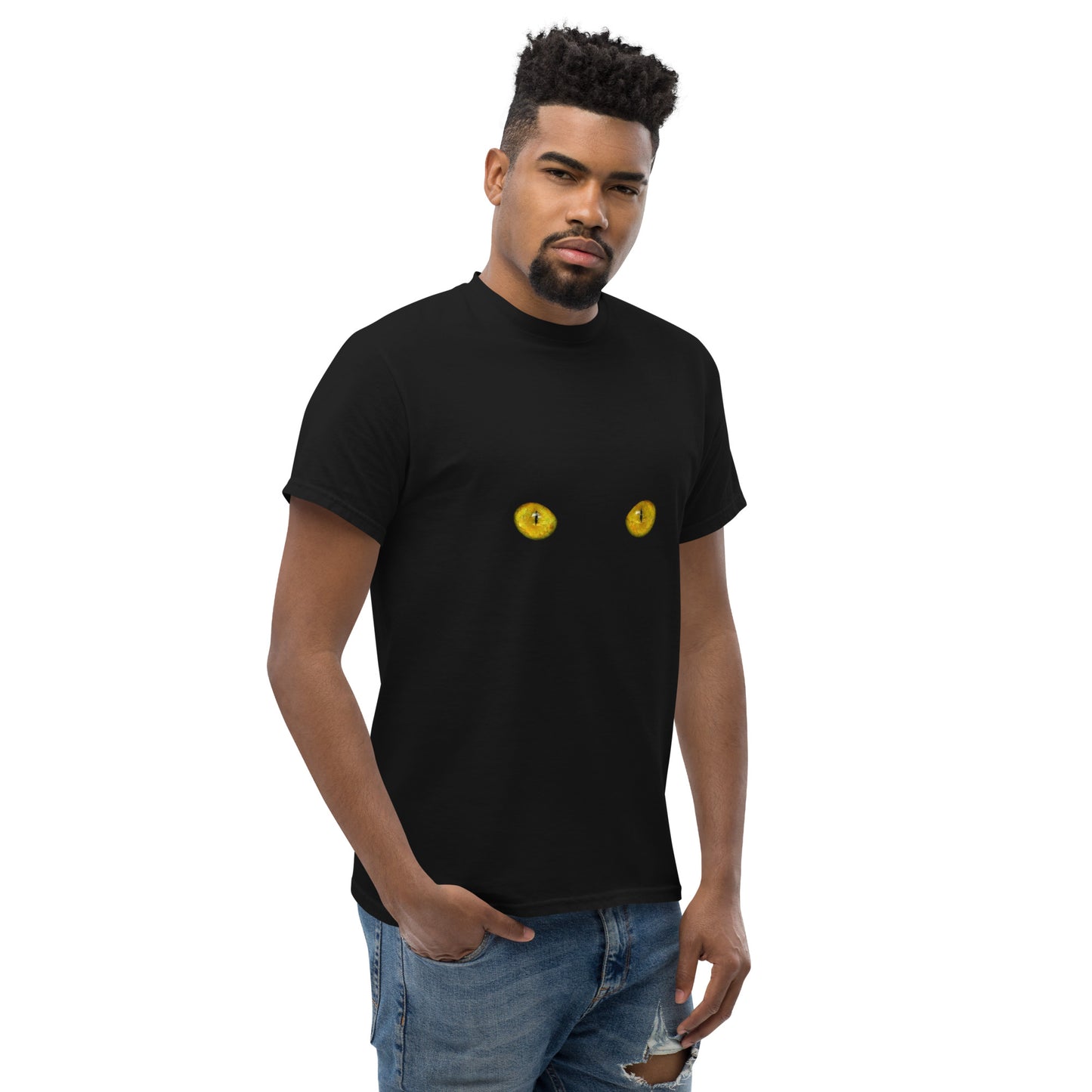 Classic Fit Black Cat Eyes T-Shirt | Pet Treasures Studio