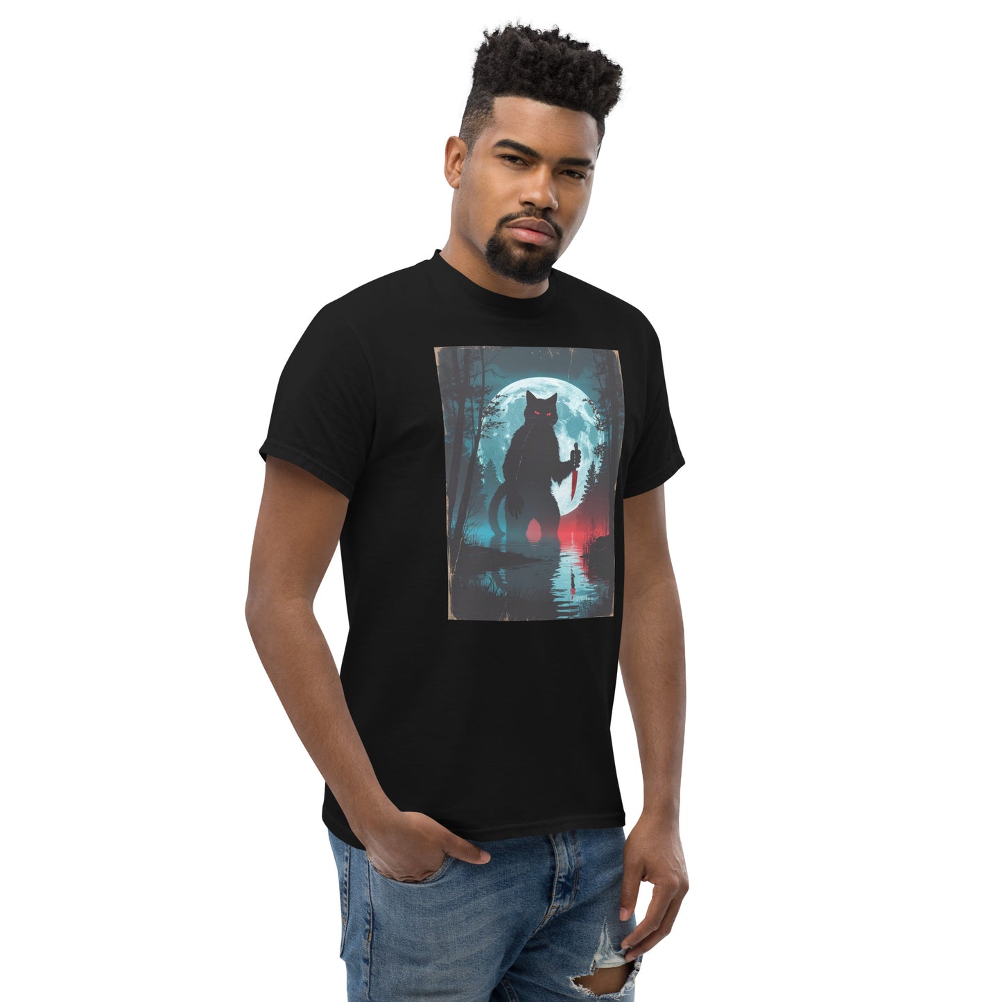 Classic Fit Killer Cat Halloween Tee | Pet Treasures Studio