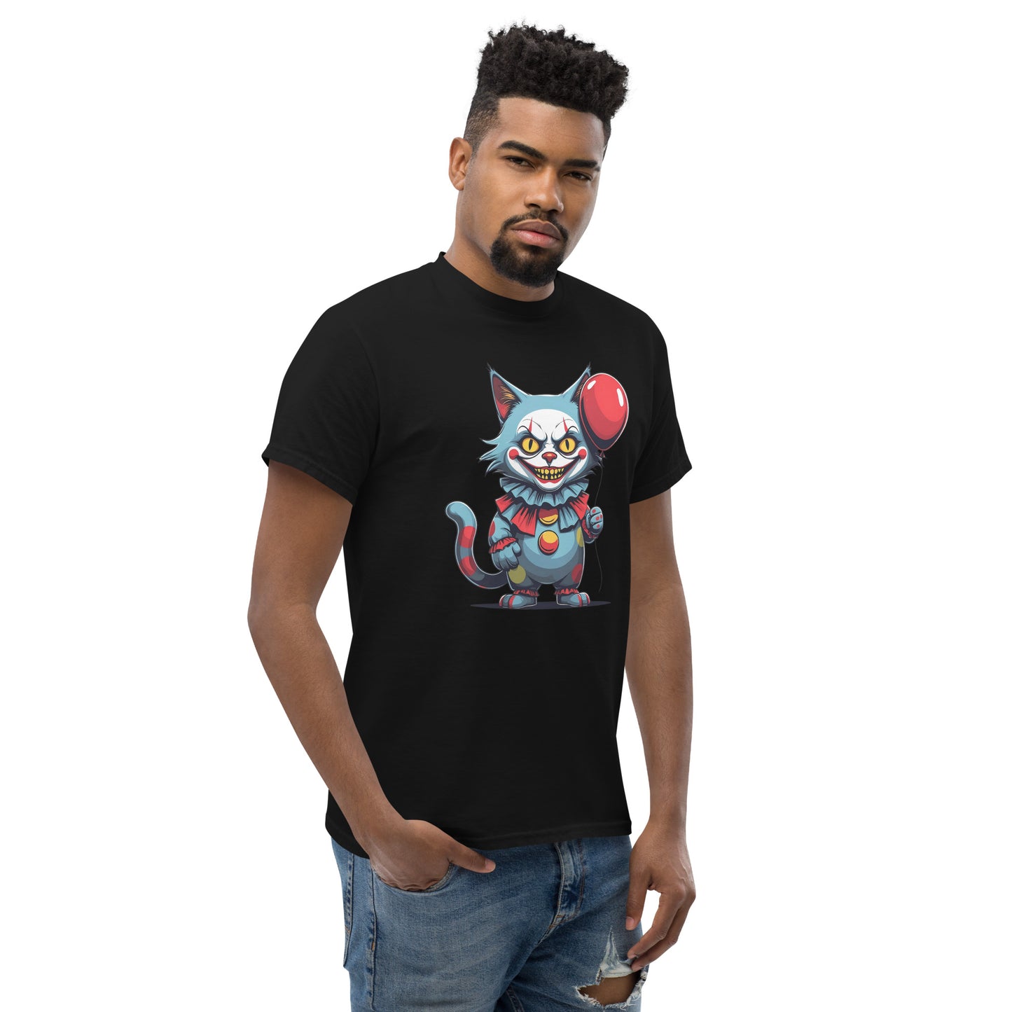 Classic Fit Pennywise Cat Halloween Tee | Pet Treasures Studio