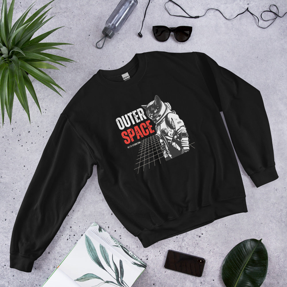 Classic Fit Space Cat Unisex Sweatshirt | Pet Treasures Studio