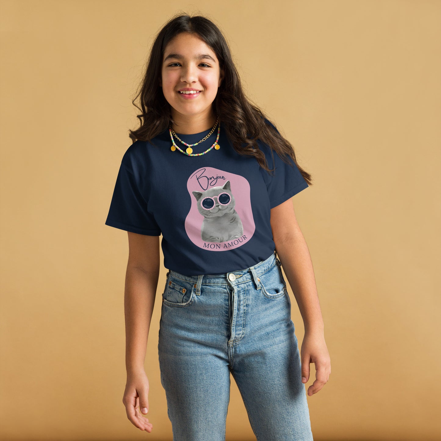 Classic Fit Bonjour Mon Amour Shirt for Kids | Pet Treasures Studio