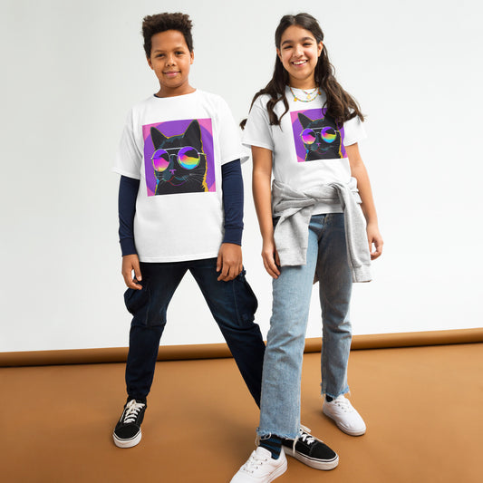 Classic Fit Kids Shirt Cat in Sunglasses | Pet Treasures Studio