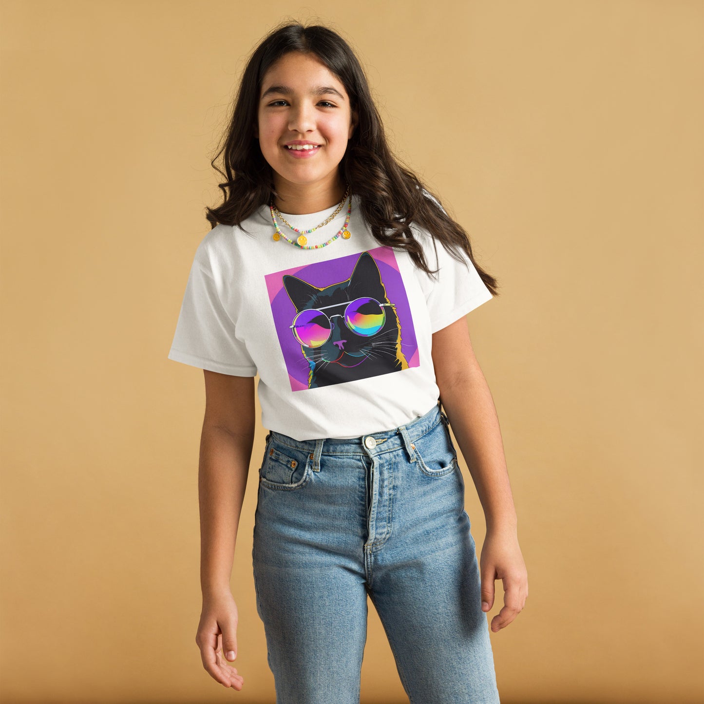 Classic Fit Kids Shirt Cat in Sunglasses | Pet Treasures Studio