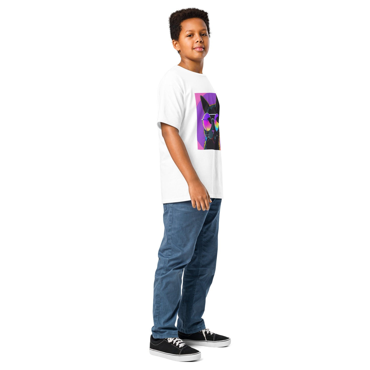 Classic Fit Kids Shirt Cat in Sunglasses | Pet Treasures Studio