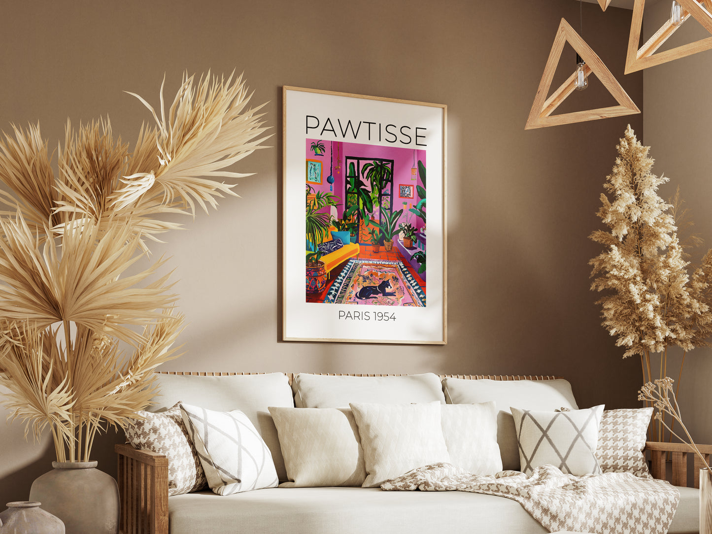 Colorful Art Print – Vibrant Dog Wall Art, Boho Interior Decor, Matisse-Inspired Aesthetic, Bright Room Poster