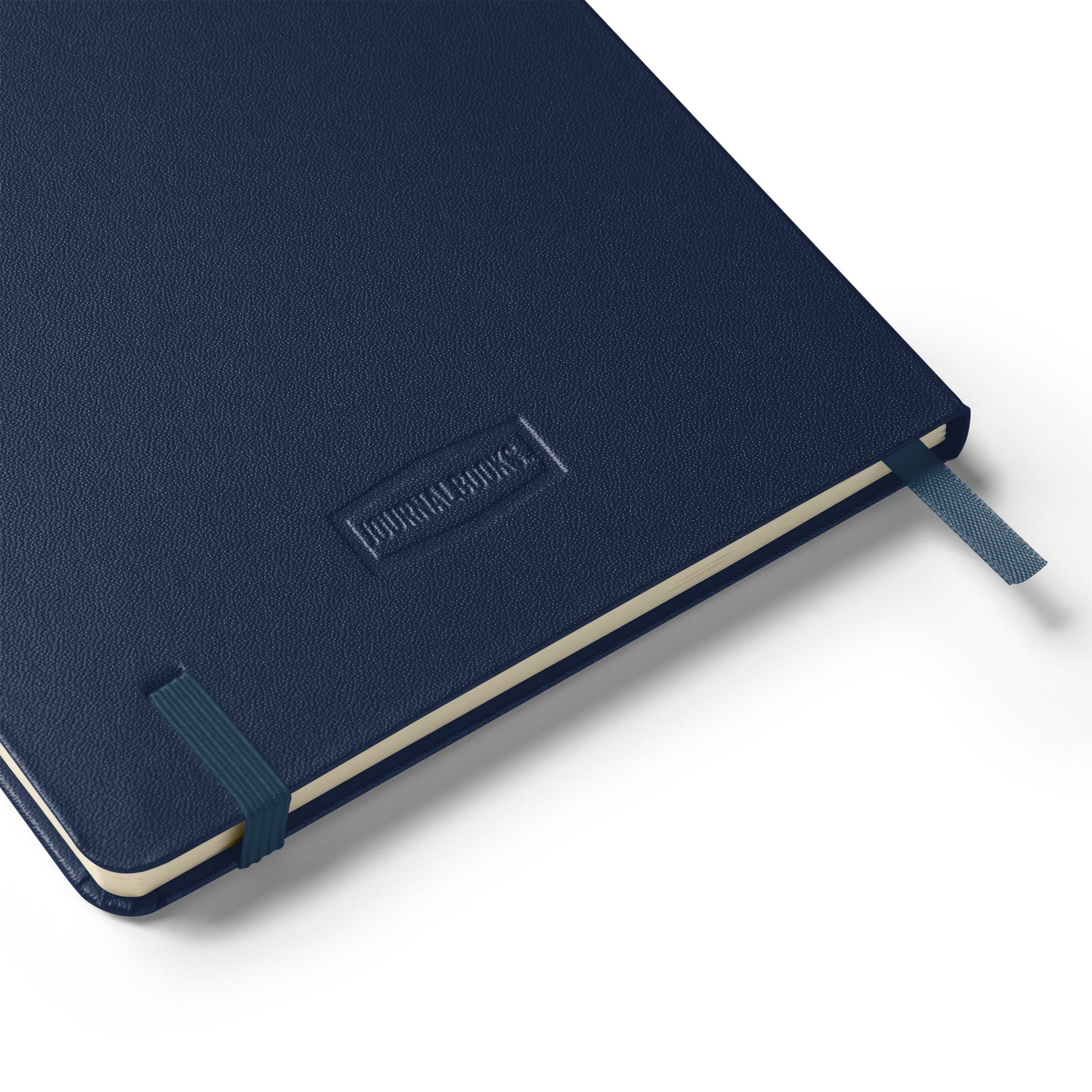 Pet Treasures Studio Bonjour Mon Amour journal with navy blue textured cover and elastic band closure