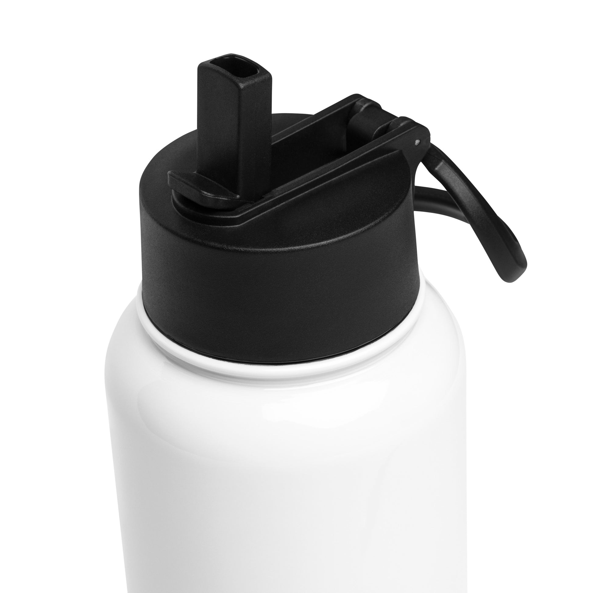 White garrafa with black flip-top straw lid by Pet Treasures Studio, perfect Chihuahua themed gifts for her