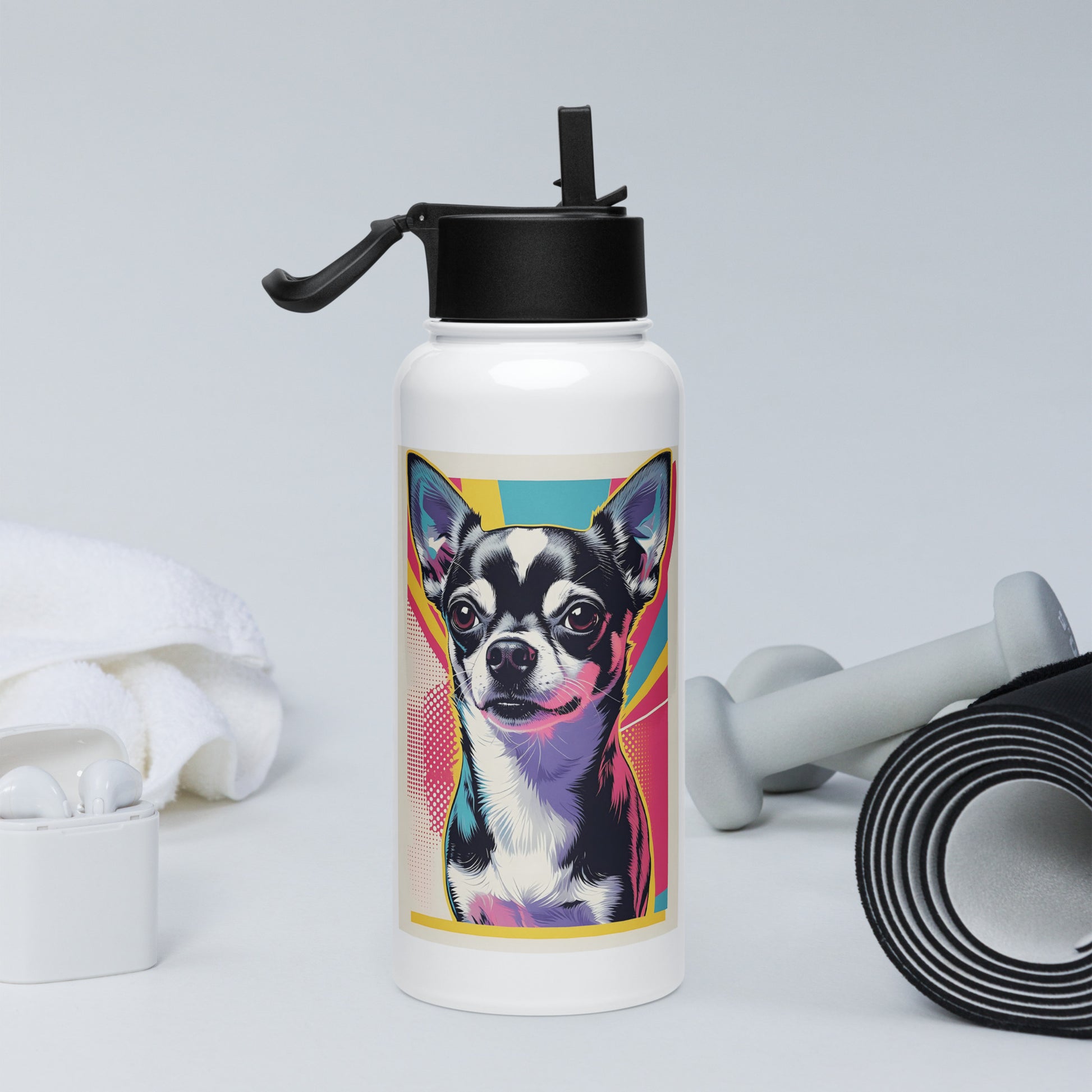 Pet Treasures Studio garrafa with colorful Chihuahua design perfect for Chihuahua themed gifts for her