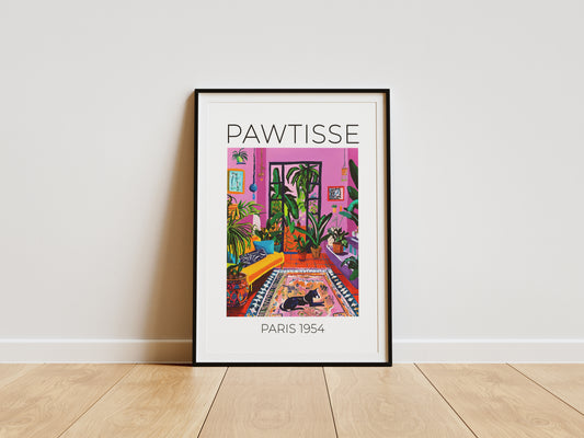 Colorful Art Print – Vibrant Dog Wall Art, Boho Interior Decor, Matisse-Inspired Aesthetic, Bright Room Poster