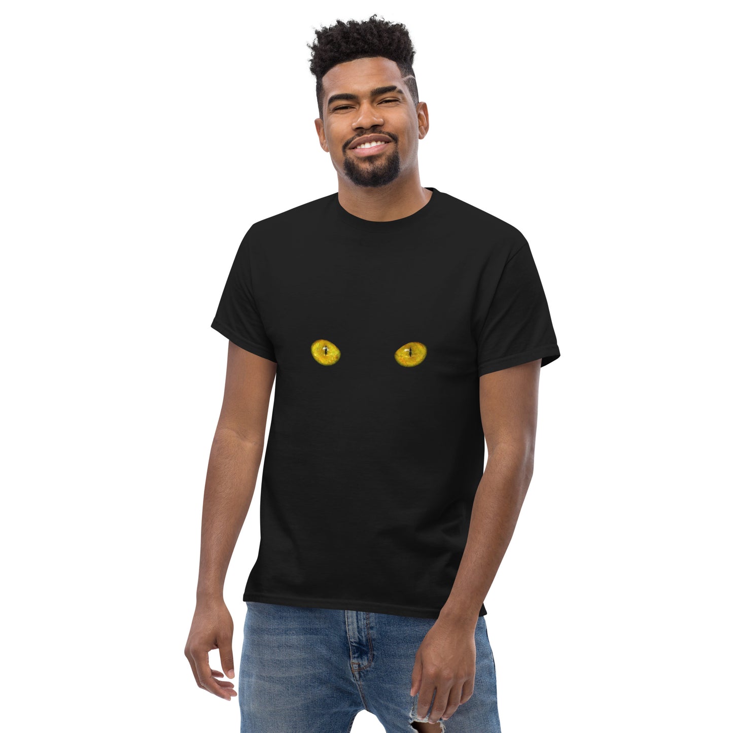 Classic Fit Black Cat Eyes T-Shirt | Pet Treasures Studio
