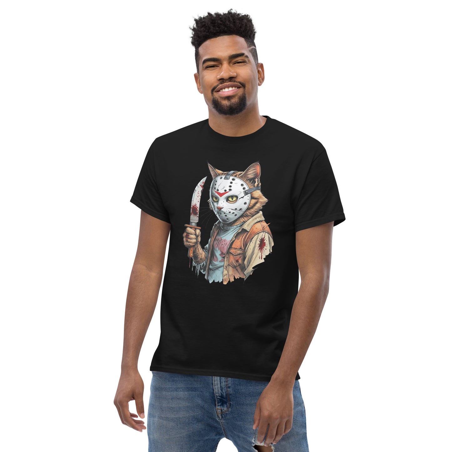 Classic Fit Jason Tabby Cat Halloween Tee | Pet Treasures Studio