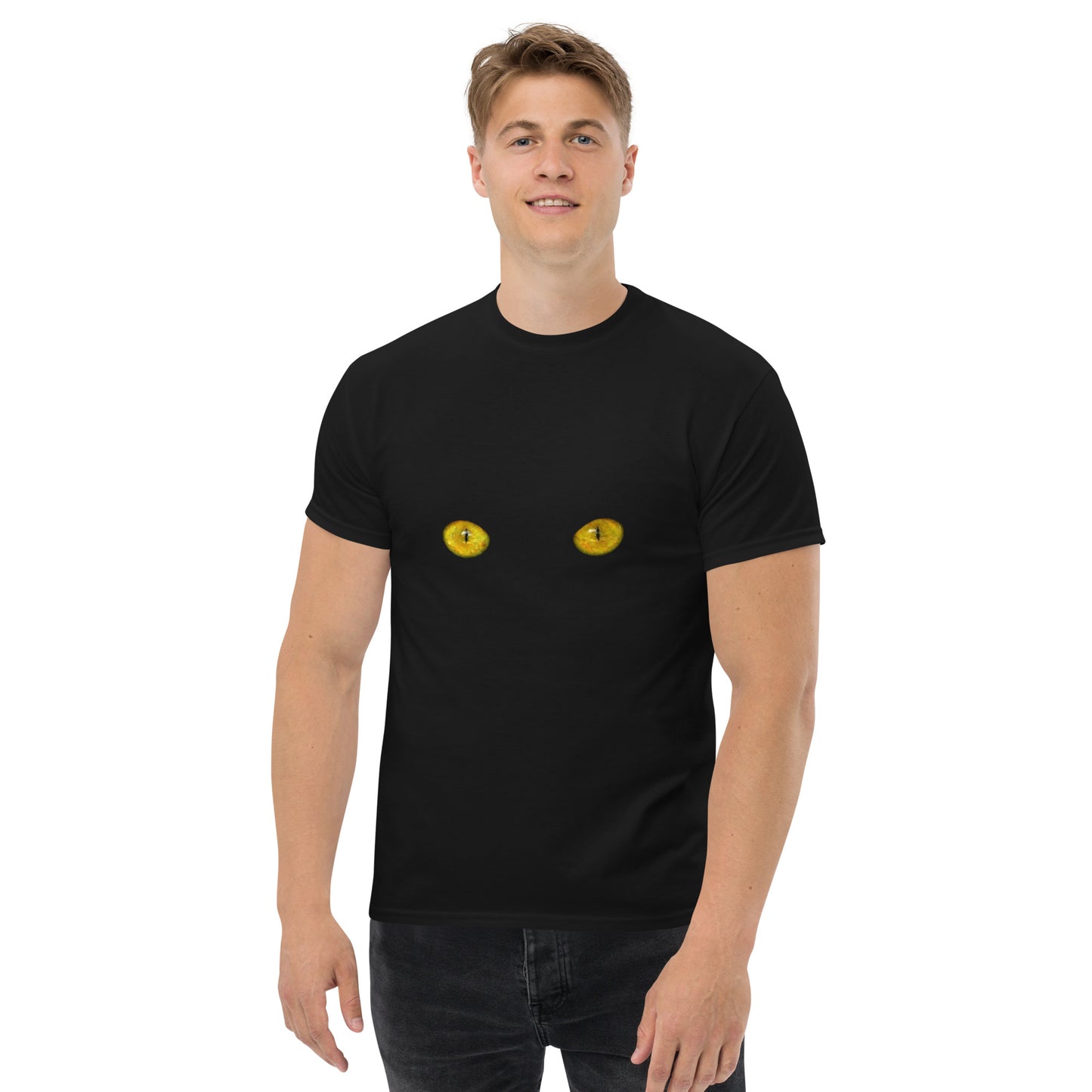 Classic Fit Black Cat Eyes T-Shirt | Pet Treasures Studio