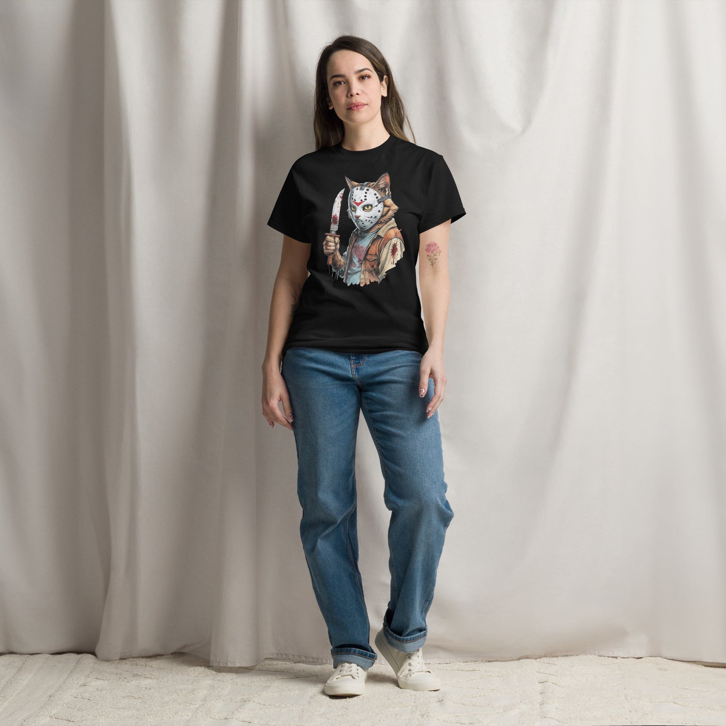 Classic Fit Jason Tabby Cat Halloween Tee | Pet Treasures Studio