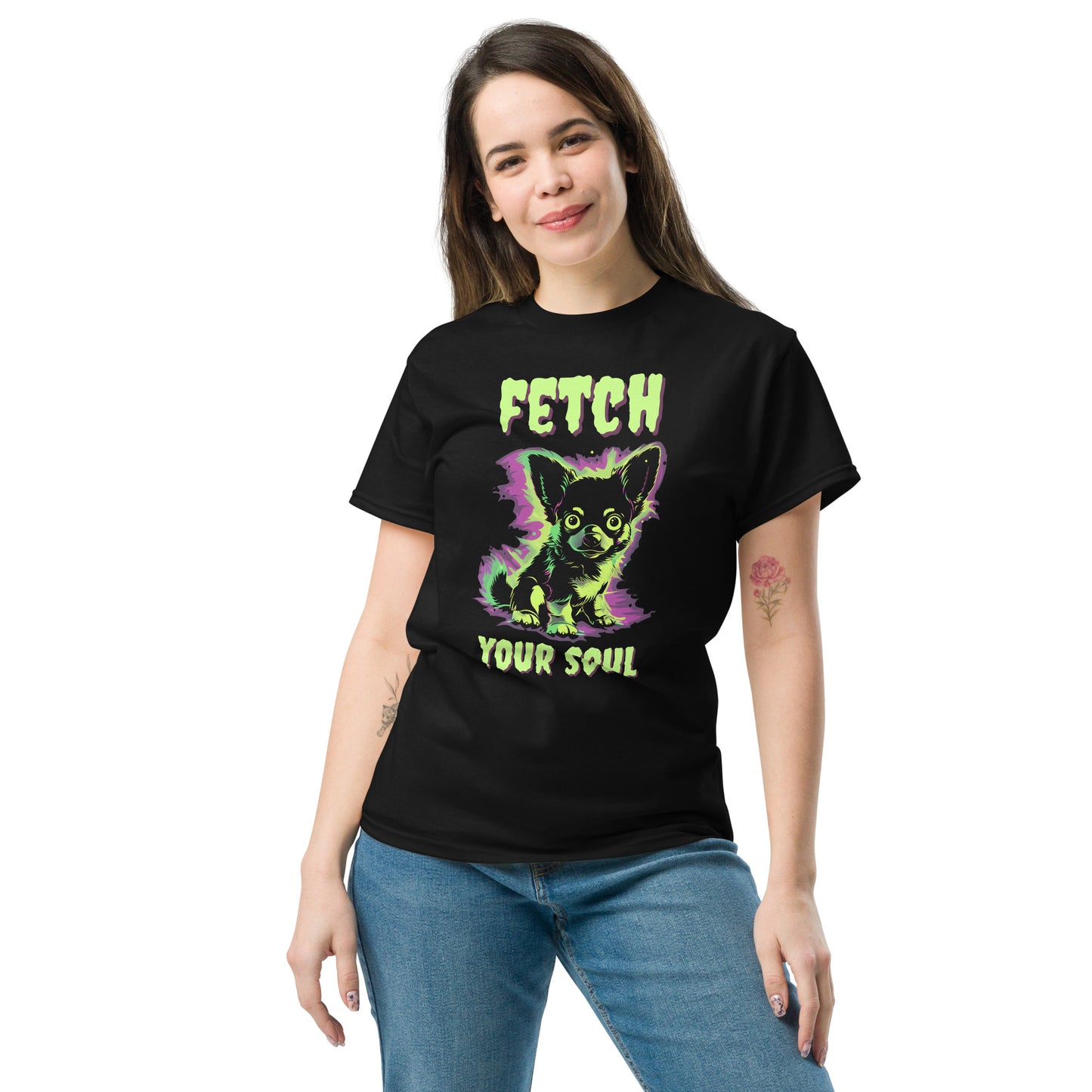 Classic Fit Fetch Your Soul Halloween Tee | Pet Treasures Studio