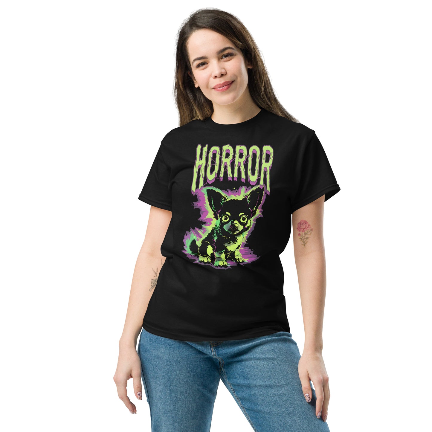 Classic Fit Horror Chihuahua Halloween Tee | Pet Treasures Studio