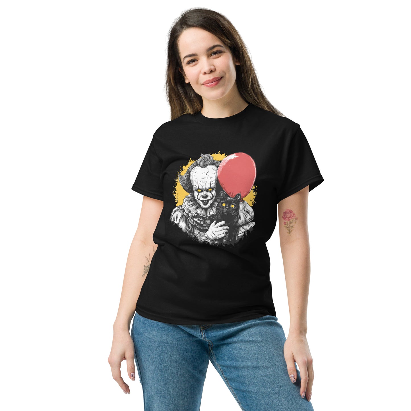 Classic Fit Pennyhorror Black Cat Halloween Tee | Pet Treasures Studio
