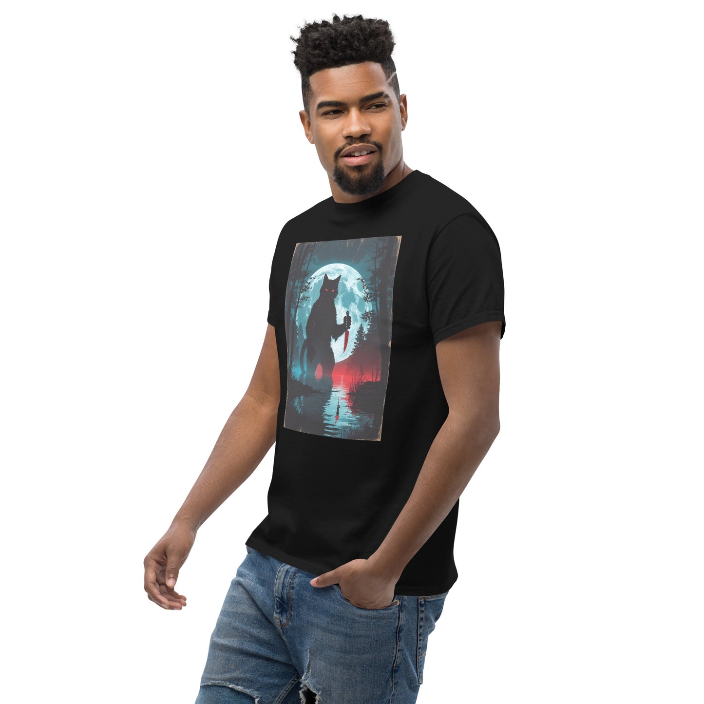 Classic Fit Killer Cat Halloween Tee | Pet Treasures Studio