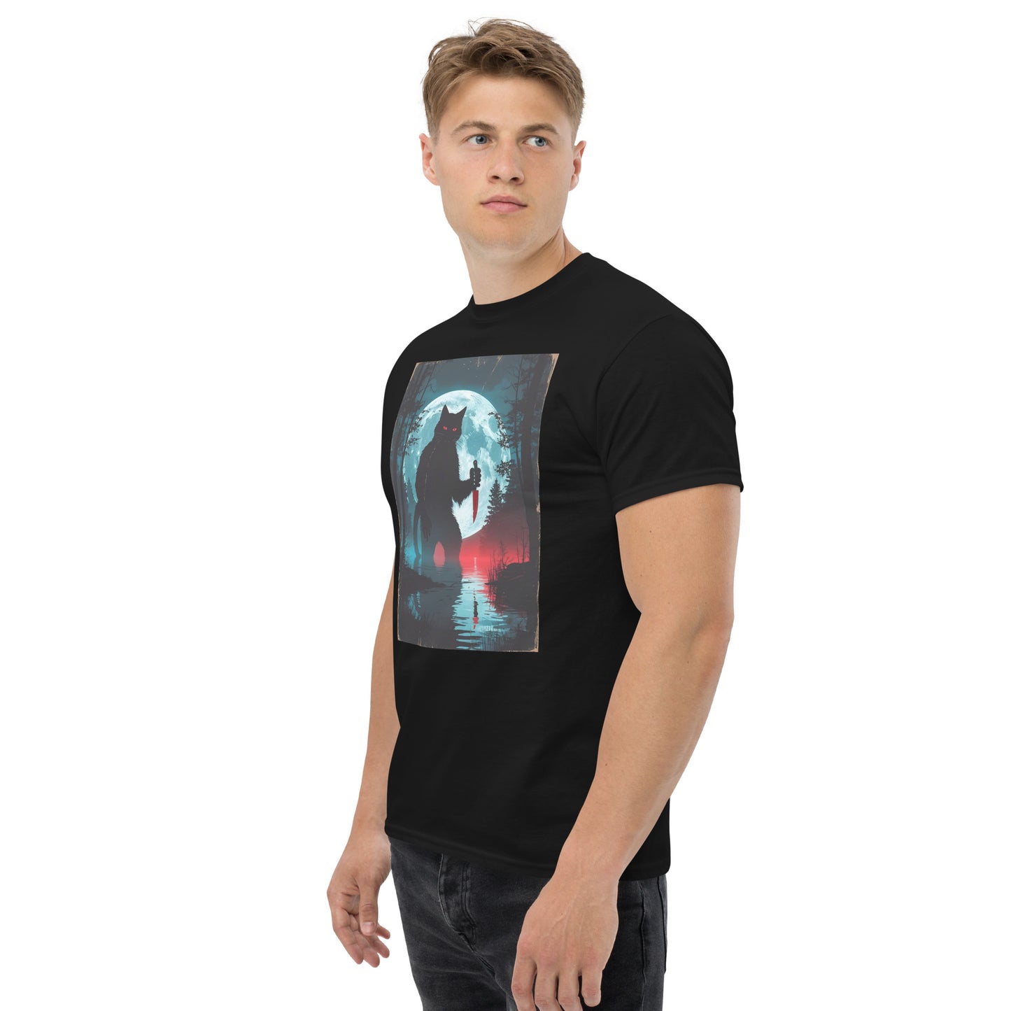 Classic Fit Killer Cat Halloween Tee | Pet Treasures Studio