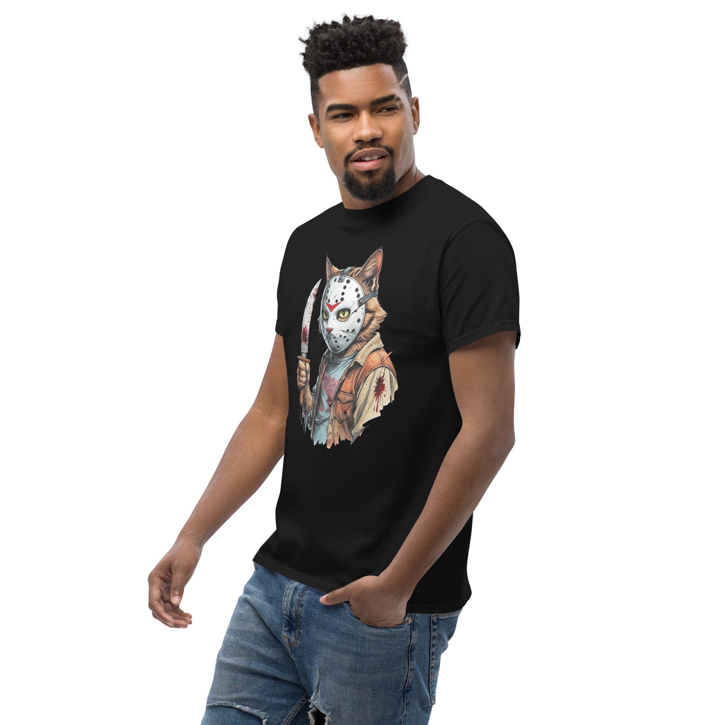 Classic Fit Jason Tabby Cat Halloween Tee | Pet Treasures Studio