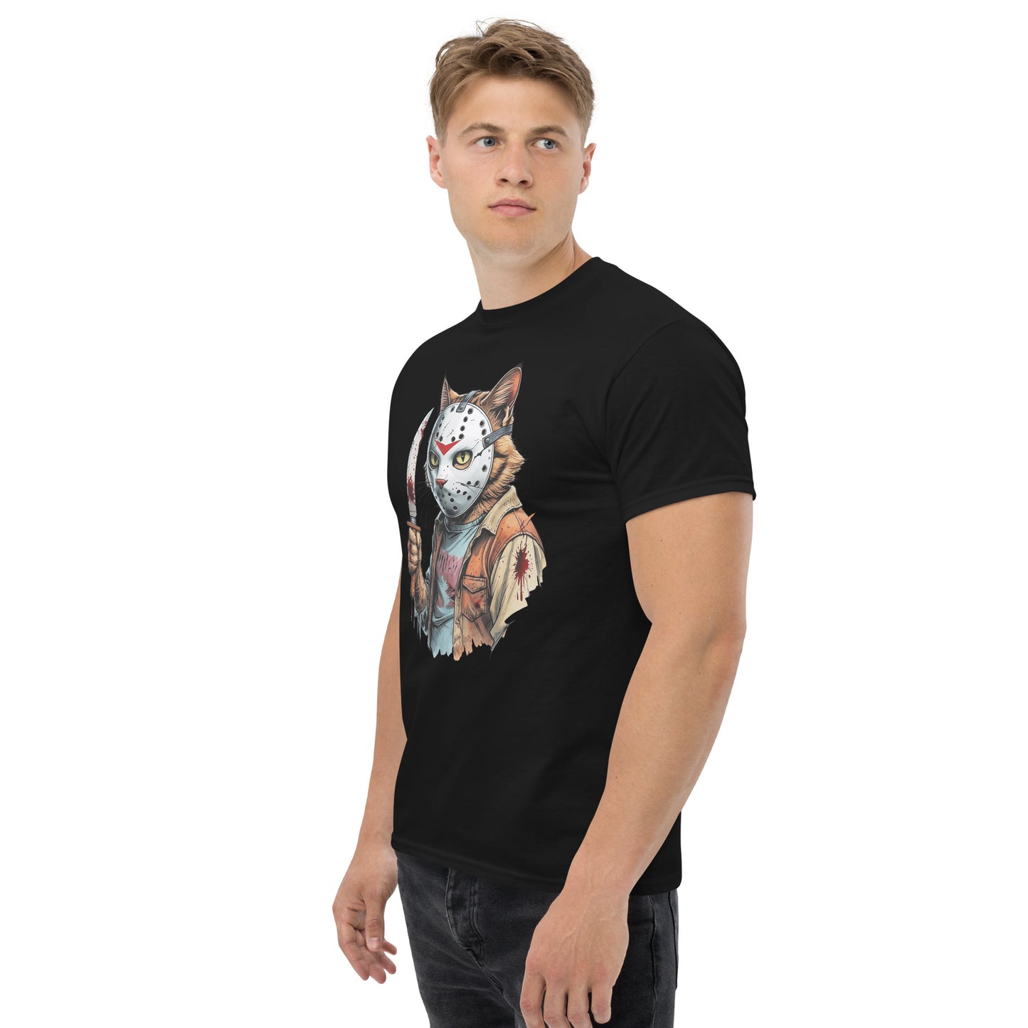 Classic Fit Jason Tabby Cat Halloween Tee | Pet Treasures Studio