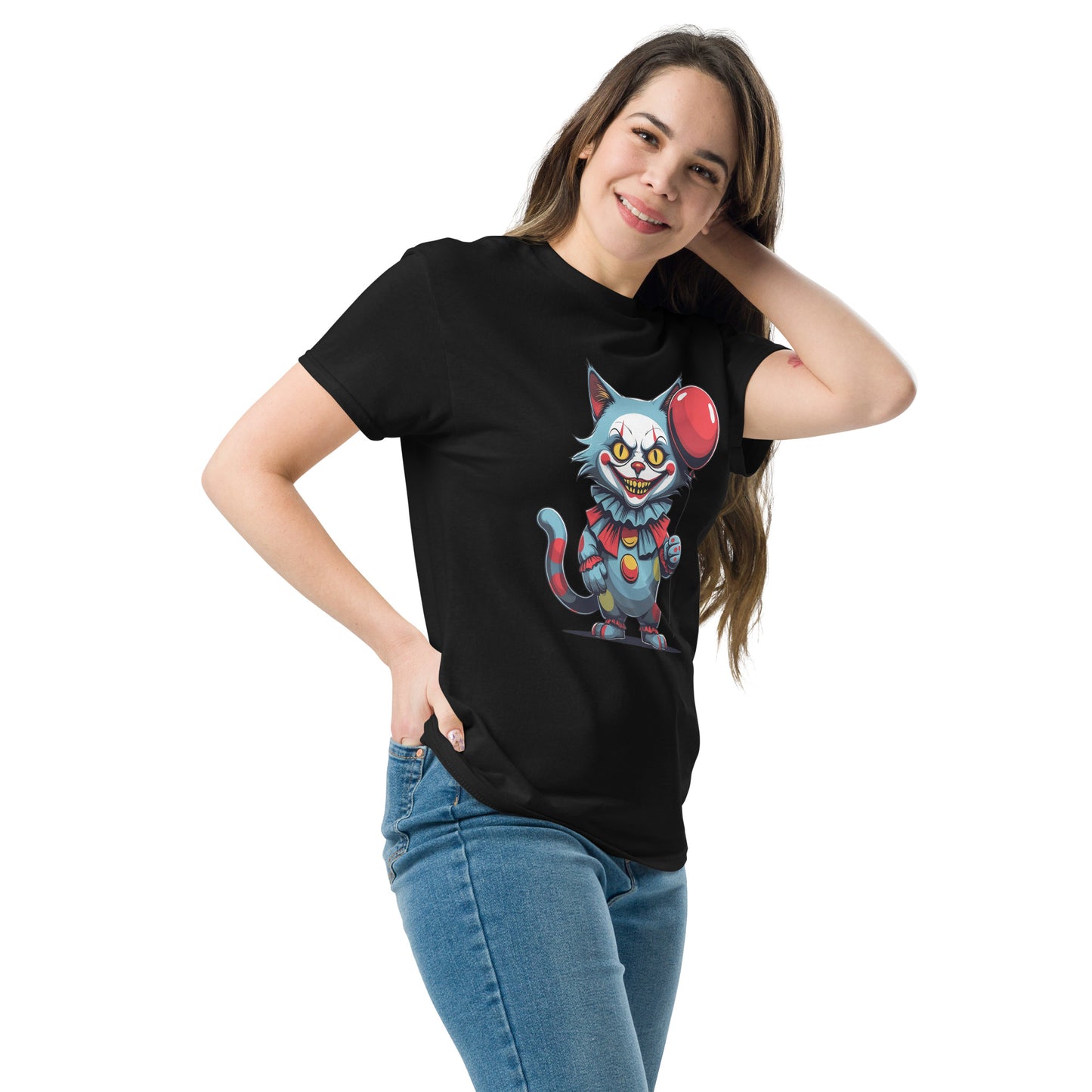 Classic Fit Pennywise Cat Halloween Tee | Pet Treasures Studio