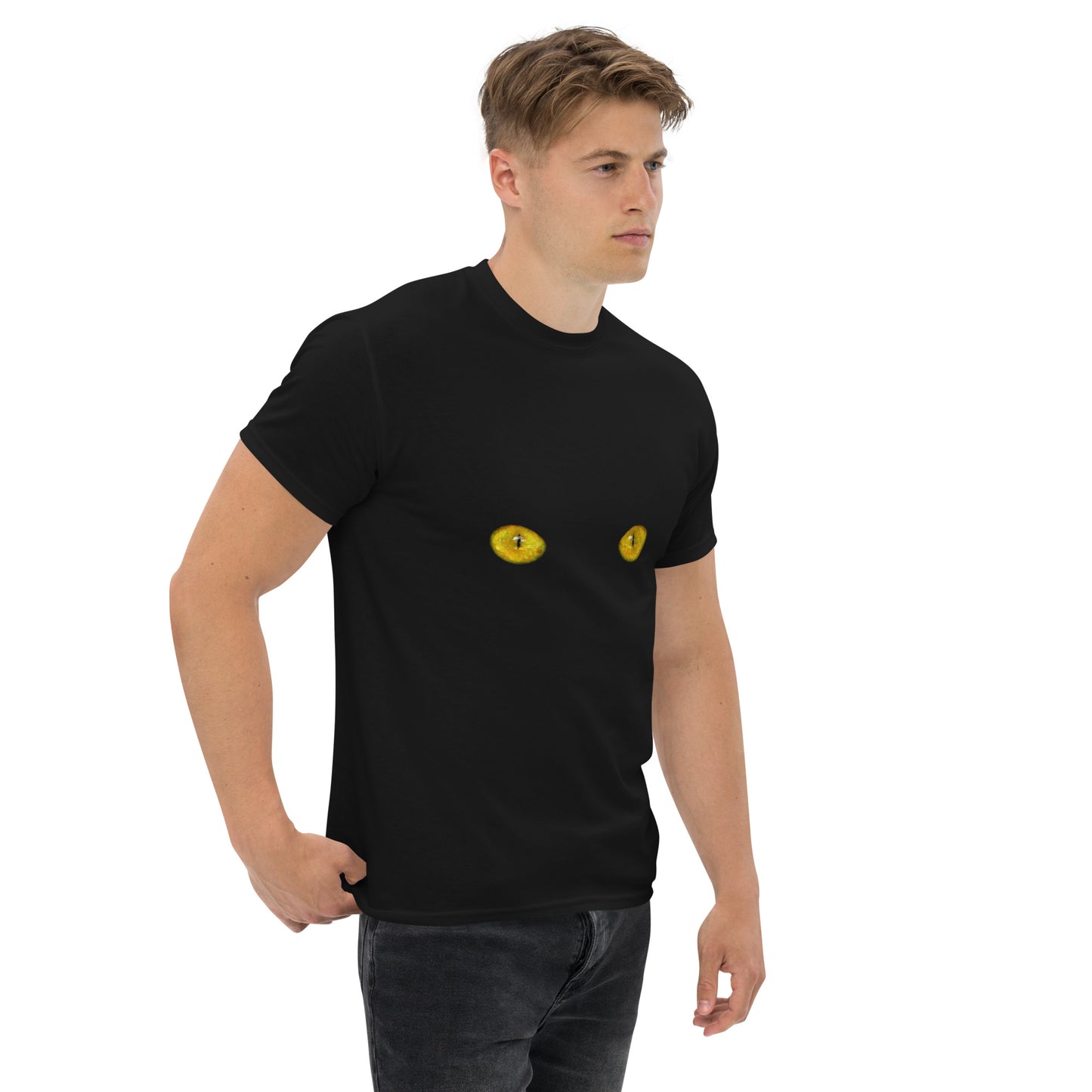 Classic Fit Black Cat Eyes T-Shirt | Pet Treasures Studio