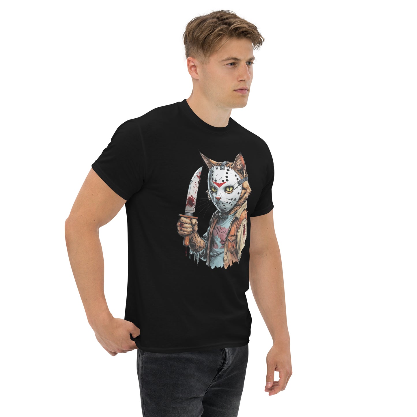 Classic Fit Jason Tabby Cat Halloween Tee | Pet Treasures Studio