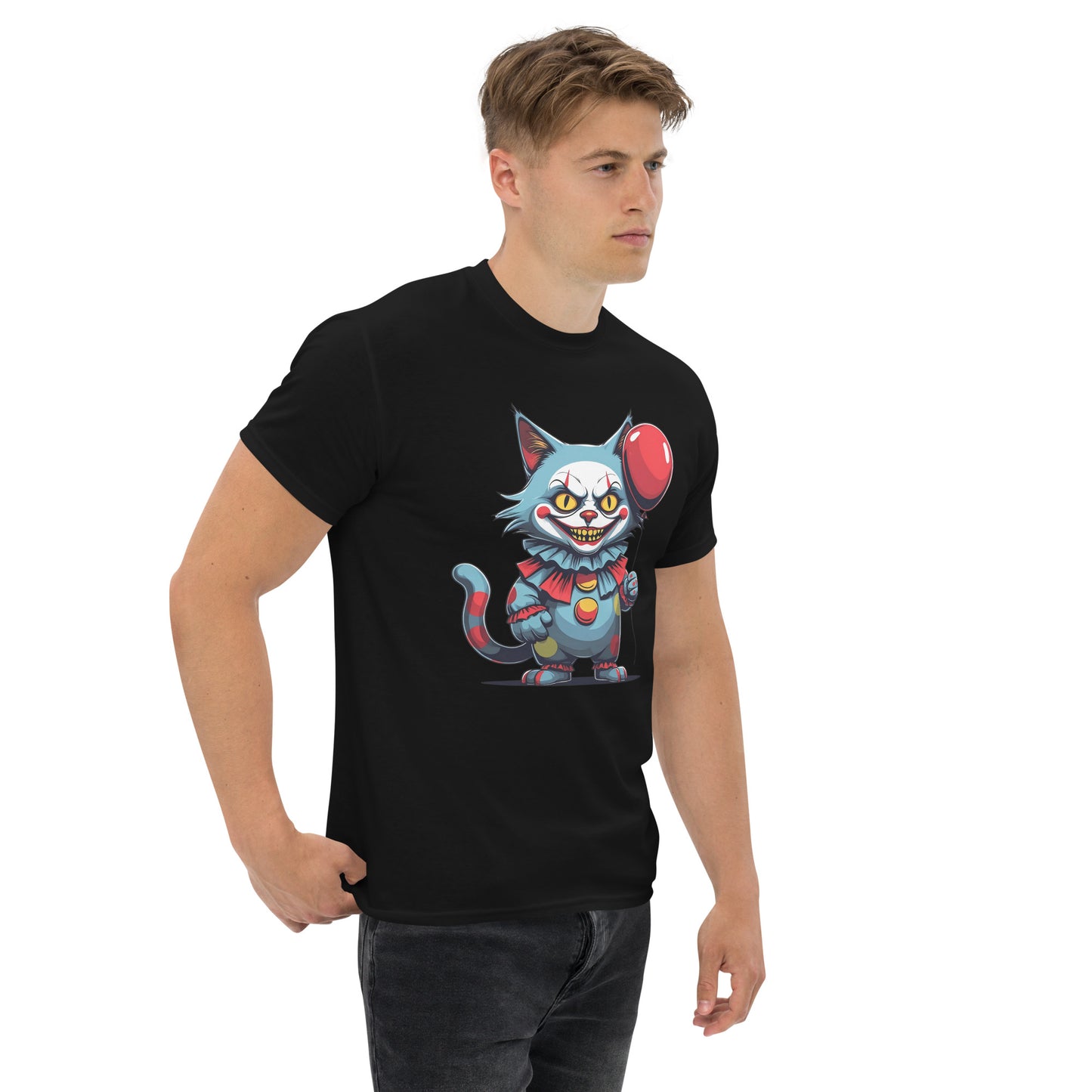 Classic Fit Pennywise Cat Halloween Tee | Pet Treasures Studio