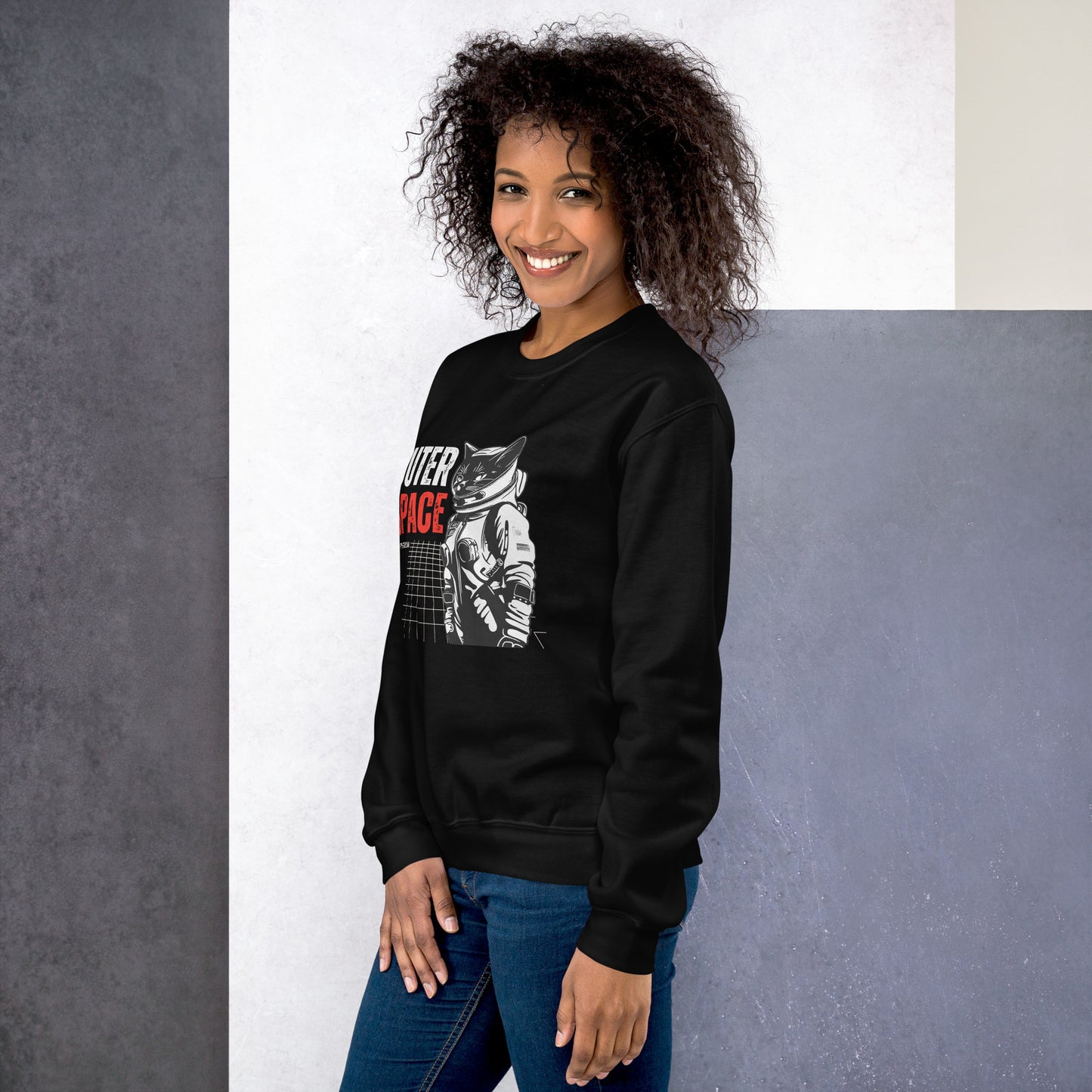 Classic Fit Space Cat Unisex Sweatshirt | Pet Treasures Studio