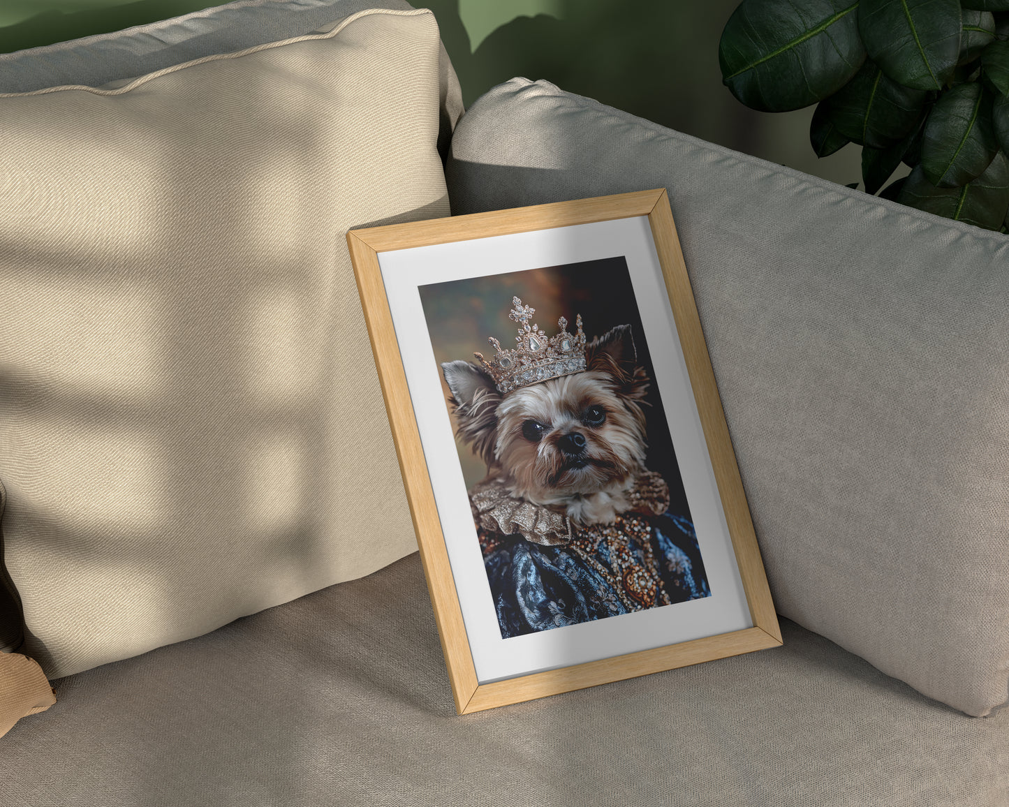 Royal Yorkie Portrait - Yorkshire Terrier Noble Wall Art, Regal Pet Poster, Baroque Dog Decor