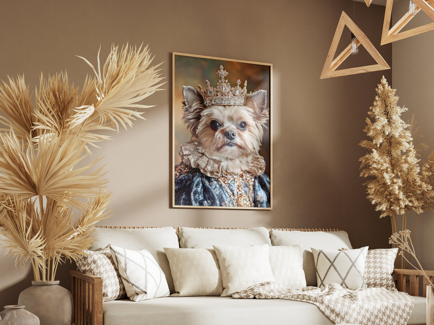 Royal Yorkie Portrait - Yorkshire Terrier Noble Wall Art, Regal Pet Poster, Baroque Dog Decor