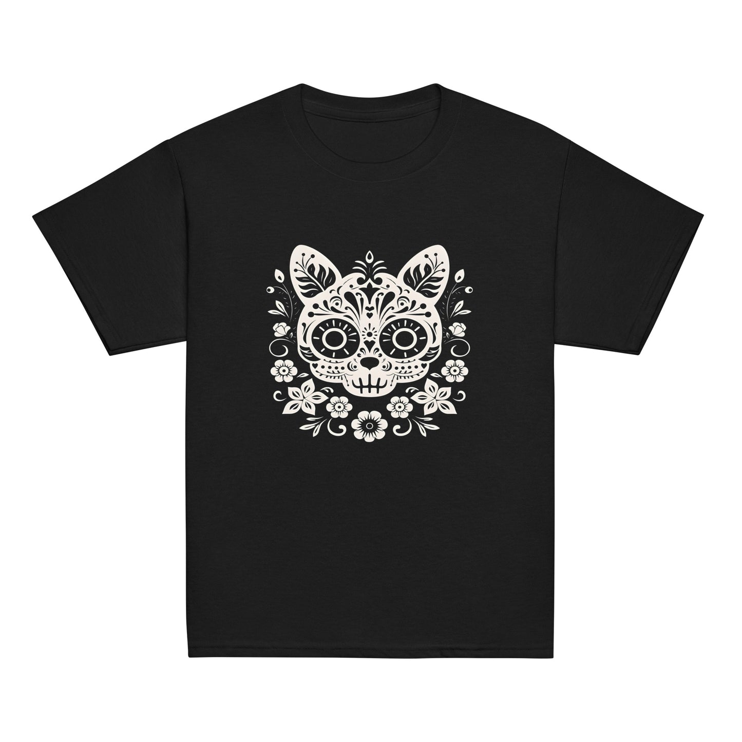 Classic Fit Skeleton Cat Halloween Shirt for Kids | Pet Treasures Studio