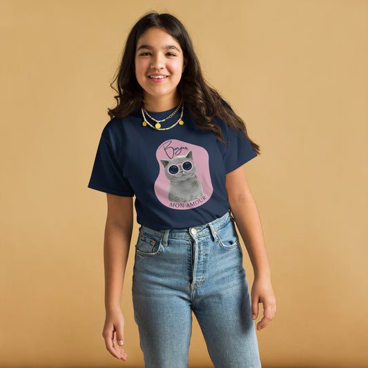 Classic Fit Bonjour Mon Amour Shirt for Kids | Pet Treasures Studio